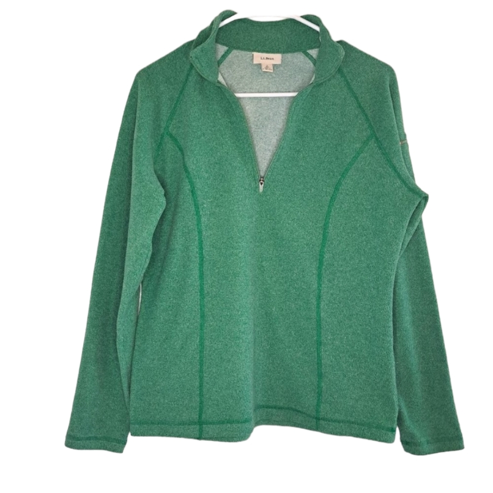 L.L. Bean Green Fleece Pullover Size Small
